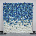 The Most Popular Blue and White Gradient Fabric Flower Wall Birthday Event Decoration Free Shipping