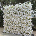 Wedding Decoration & Supplies Custom 5D White Silk Rose Flower Wall 8ft X 8ft Artificial Flower Panel Wall with Cloth Back Free Shipping