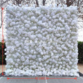 Wedding Decoration Supplies Hot Selling White Silk Rose Artificial 3d Roll up Flowers Wall Panels Wall Flower Backdrop Free Shipping